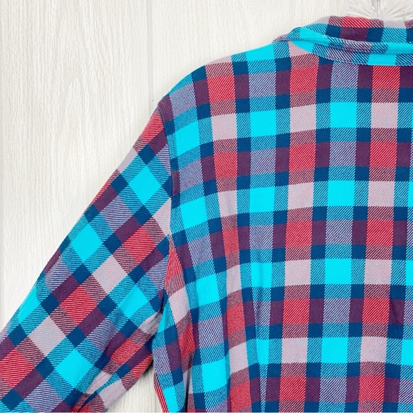 Patagonia | Midweight Fjord Flannel Blue & Red Plaid Size 12 - Picture 12 of 15